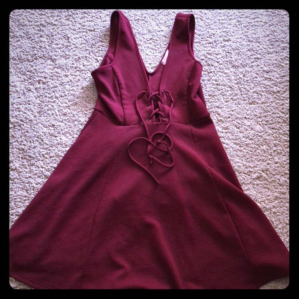 Moroon dress lace up corset front